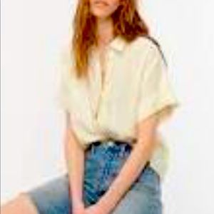 NWT Jcrew Baird Mcnutt Irish linen relaxed fit ss shirt in chiffon size XXS